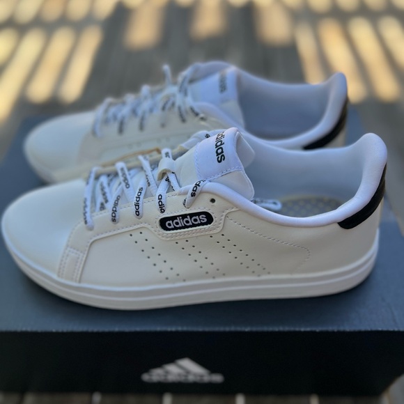 adidas Shoes - NIB Adidas Courtpoint Base White Sneakers Logo Laces Womens Size 7